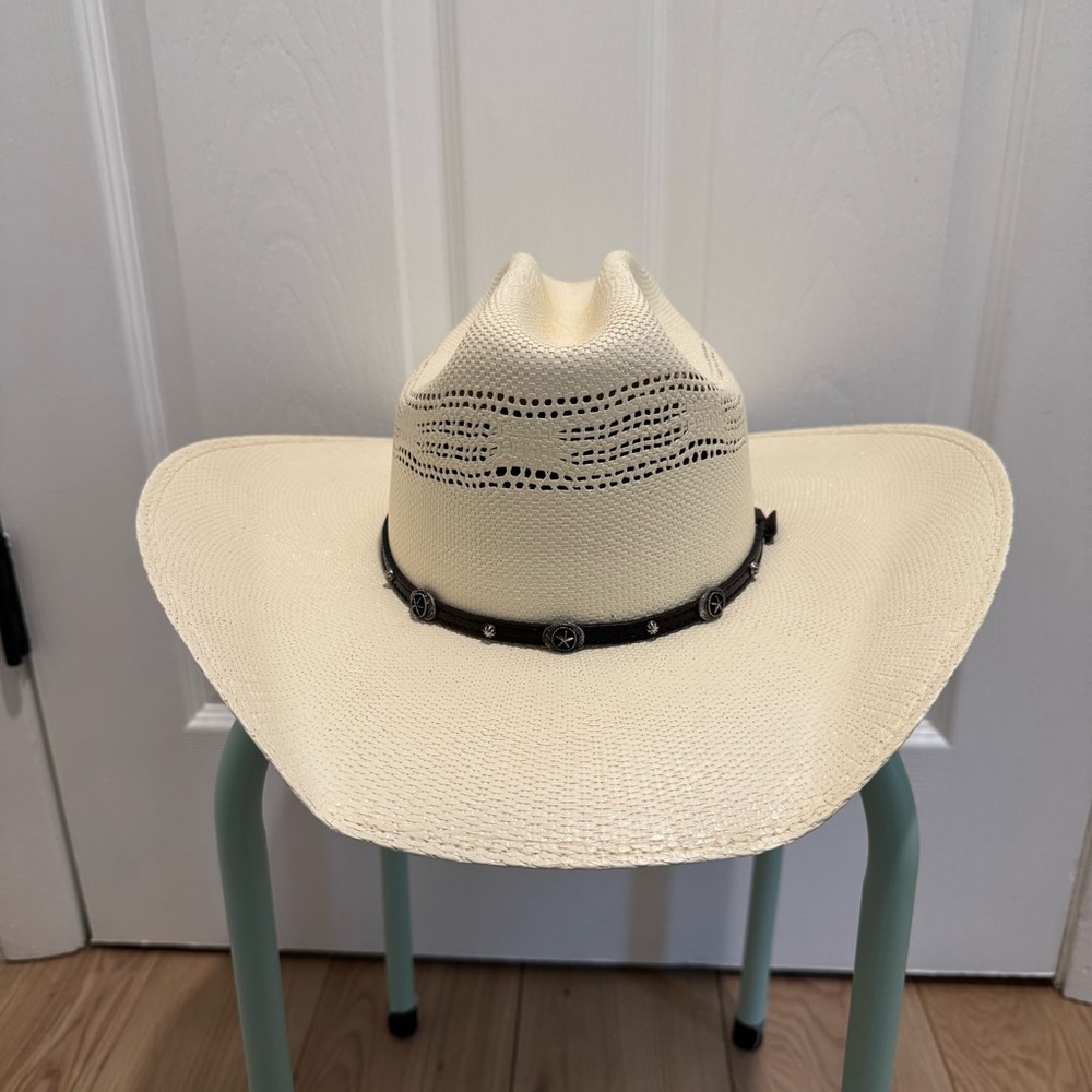 Cream Cowboy Hat with Black Band